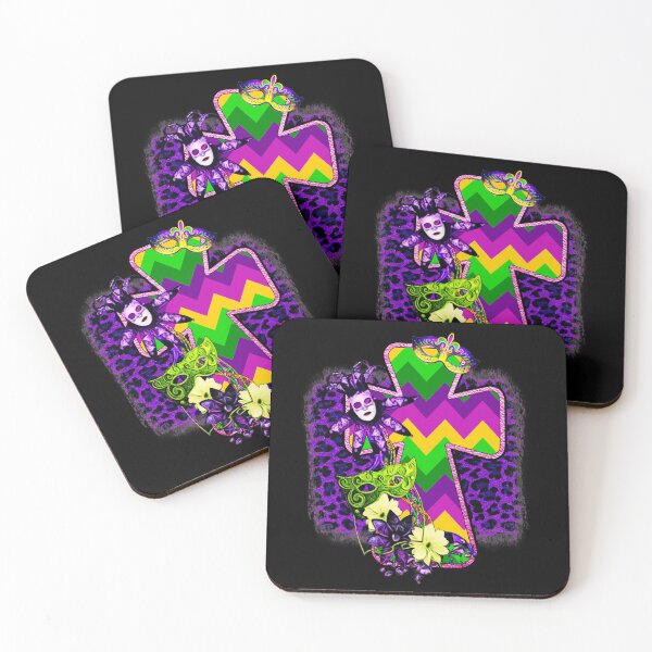 Item preview, Mardi gras cross designed and sold by pnkpopcorn.