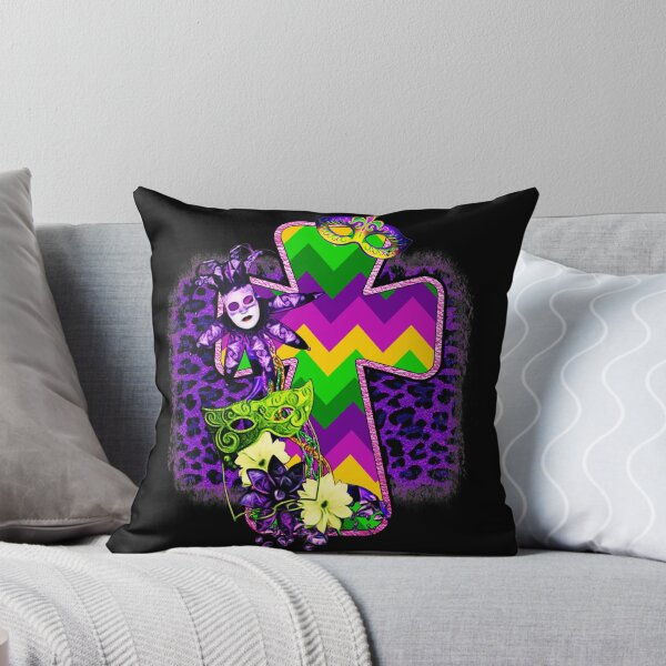 Item preview, Mardi gras cross designed and sold by pnkpopcorn.