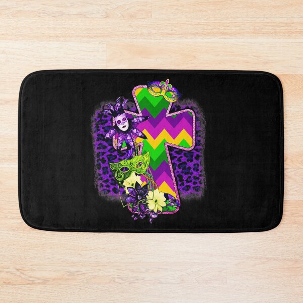 Item preview, Mardi gras cross designed and sold by pnkpopcorn.