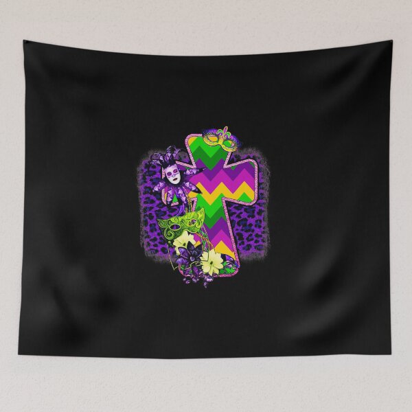 Item preview, Mardi gras cross designed and sold by pnkpopcorn.
