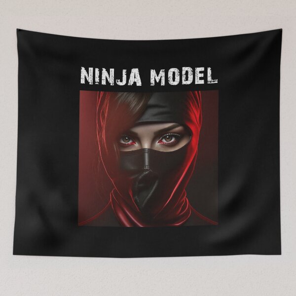 Item preview,  Masked Female Ninja Model – Fashion Model Ninja Woman Warrior designed and sold by MadeByRobots.