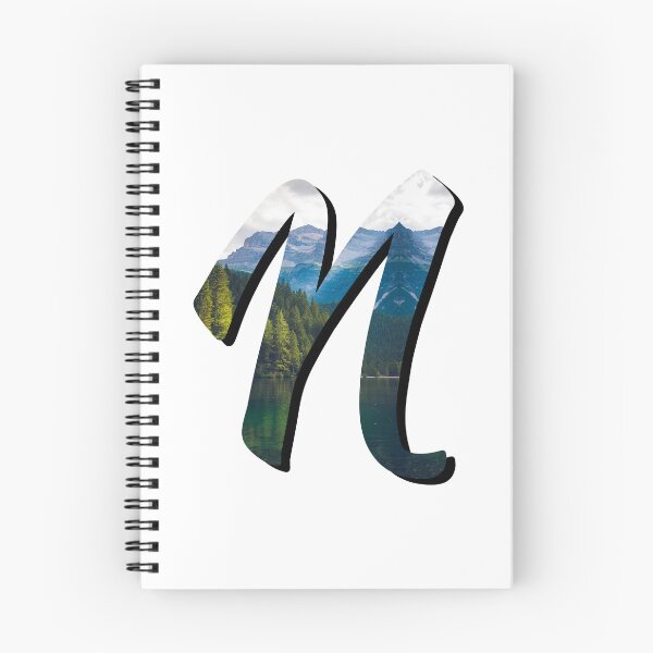 Item preview, Letter N Monogram Script Initial Forest Mountain Lake Variant  designed and sold by quirkycounselor.
