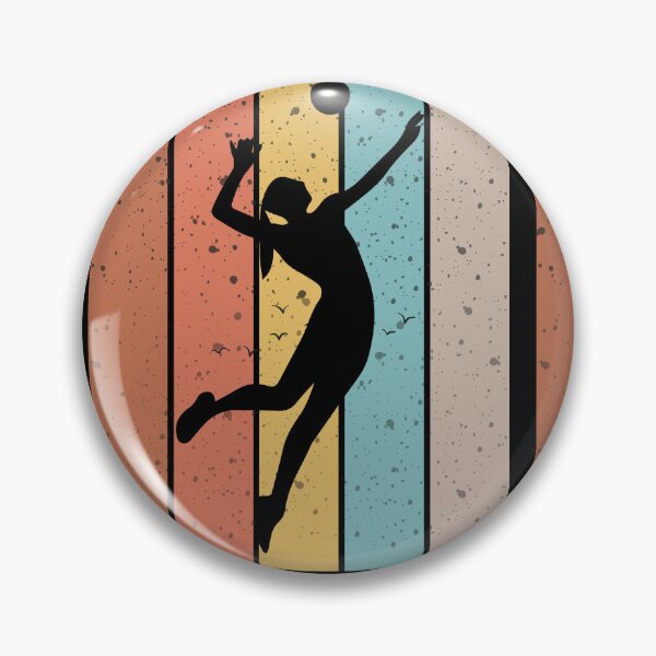 Item preview, Volleyball Spiker in Silhouette Beautiful Vintage Colorful Background designed and sold by efenem.