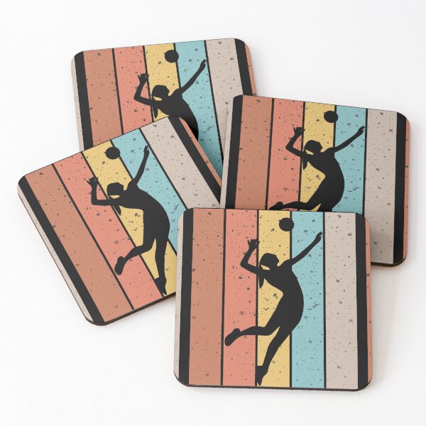 Item preview, Volleyball Spiker in Silhouette Beautiful Vintage Colorful Background designed and sold by efenem.