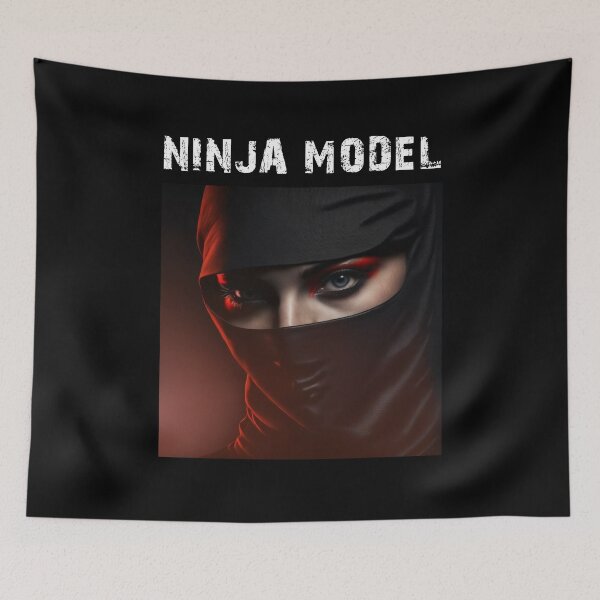 Item preview, Masked Female Ninja Model – Fashion Model Ninja Woman Warrior designed and sold by MadeByRobots.