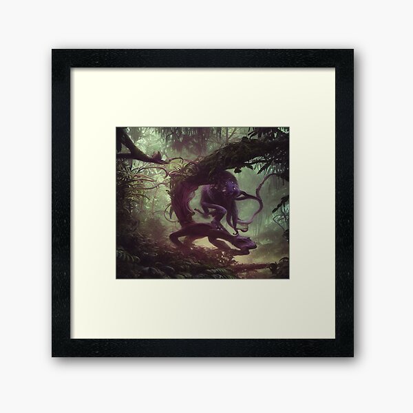 Mystical Dark Wild Jungle Framed Art Print