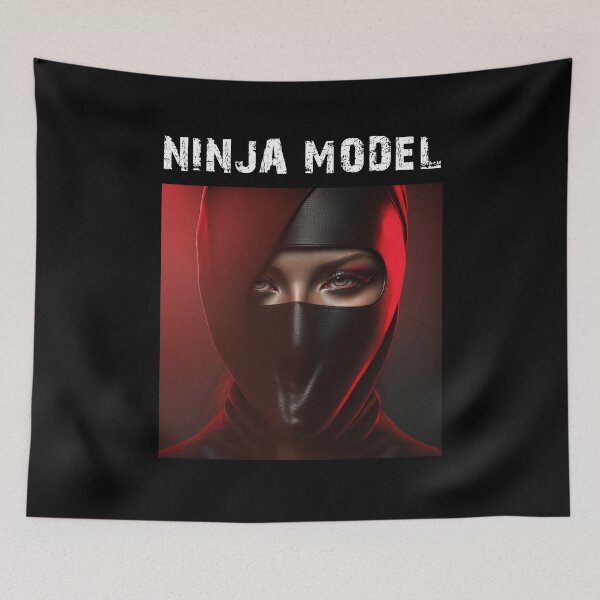 Item preview, Masked Female Ninja Model – Fashion Model Ninja Woman Warrior designed and sold by MadeByRobots.