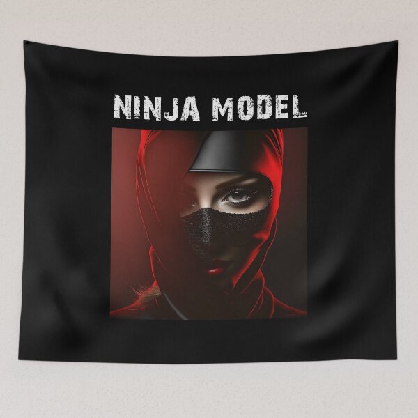 Item preview, Masked Female Ninja Model – Fashion Model Ninja Woman Warrior designed and sold by MadeByRobots.