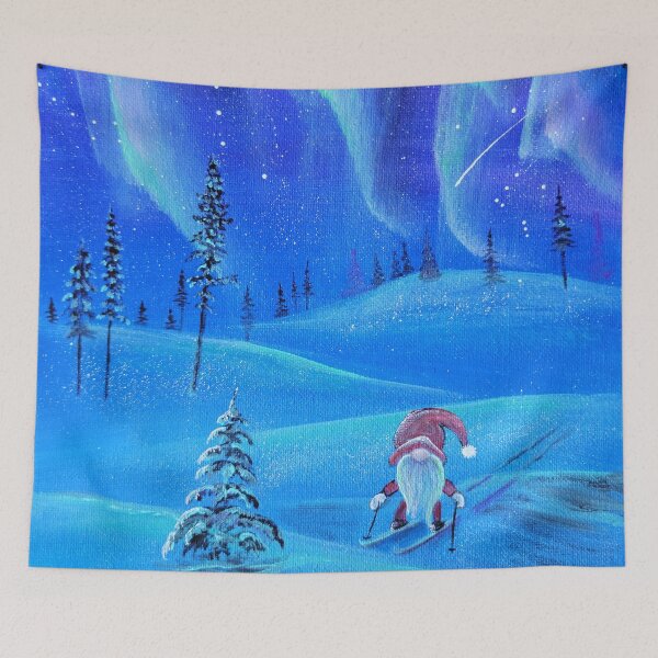 Item preview, Gnome Skiing under Aurora designed and sold by Debbie Center.
