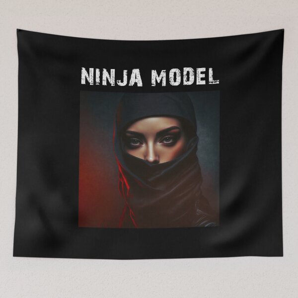 Item preview, Masked Female Ninja Model – Fashion Model Ninja Woman Warrior designed and sold by MadeByRobots.