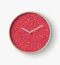 Orange Leopard Clock