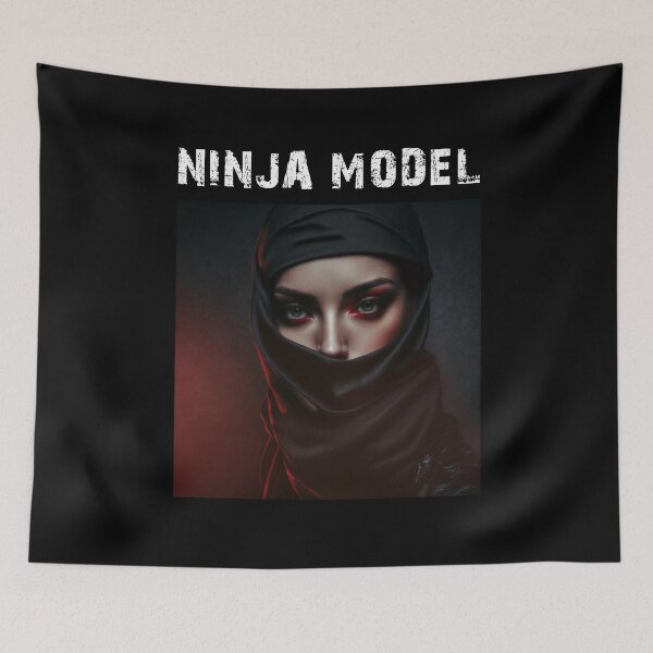 Item preview, Masked Female Ninja Model – Fashion Model Ninja Woman Warrior designed and sold by MadeByRobots.