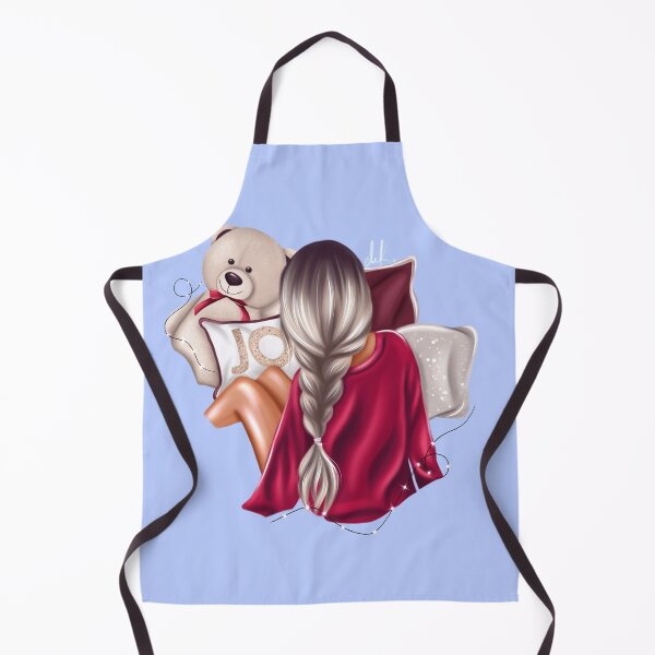 Item preview, Christmas girl with teddy bear designed and sold by Moniartprints.