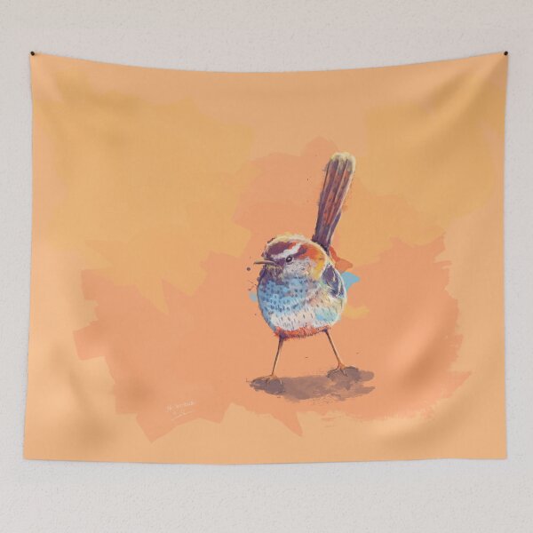 Item preview, Lost in Melody - Cute Cactus Wren designed and sold by Flo Art Studio.