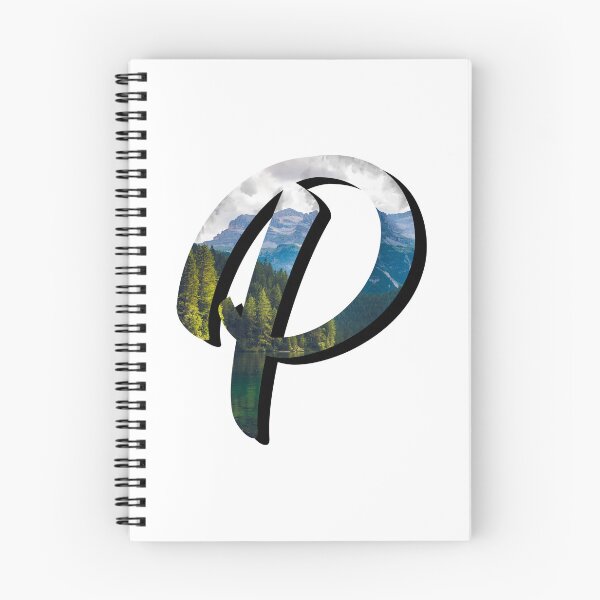 Artikelvorschau, Buchstabe P Monogramm Skript Initiale Wald Berg See Variante entworfen und verkauft von quirkycounselor.