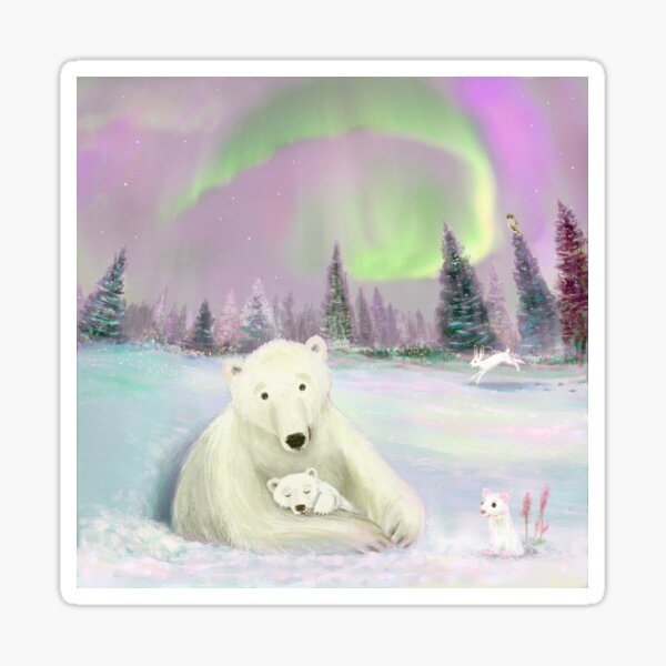 polar bear and baby Sticker