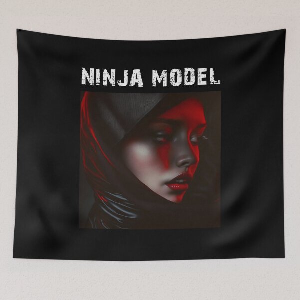 Item preview, Masked Female Ninja Model – Fashion Model Ninja Woman Warrior designed and sold by MadeByRobots.
