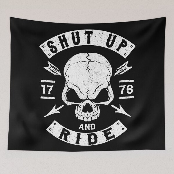 Item preview, BIKER - SHUT UP AND RIDE - MOTORCYCLE GANG designed and sold by ShirtWreck.
