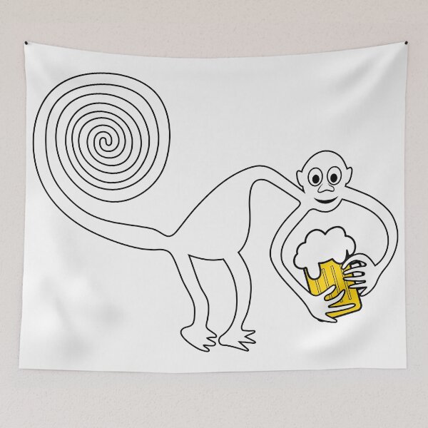 Item preview, Monkey with beer and beer belly designed and sold by siloto.
