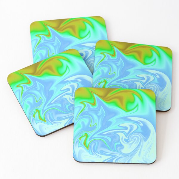 Item preview, Blue Turquoise Green Orange Brown White Liquid Art. Liquid Marble. Abstract Design. designed and sold by Jason123za.
