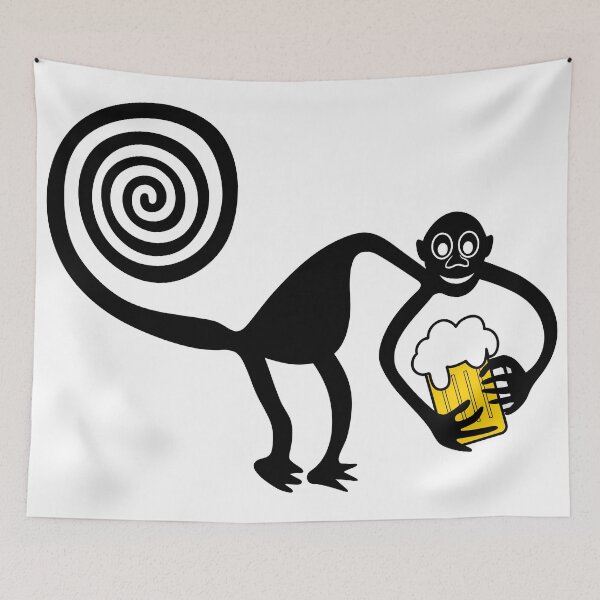 Item preview, Monkey with beer and beer belly designed and sold by siloto.