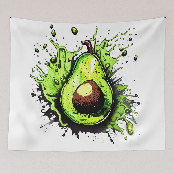 Item preview, watercolor avocado fruit paint image. vegan food. super food. No.2 designed and sold by ShopThousand.