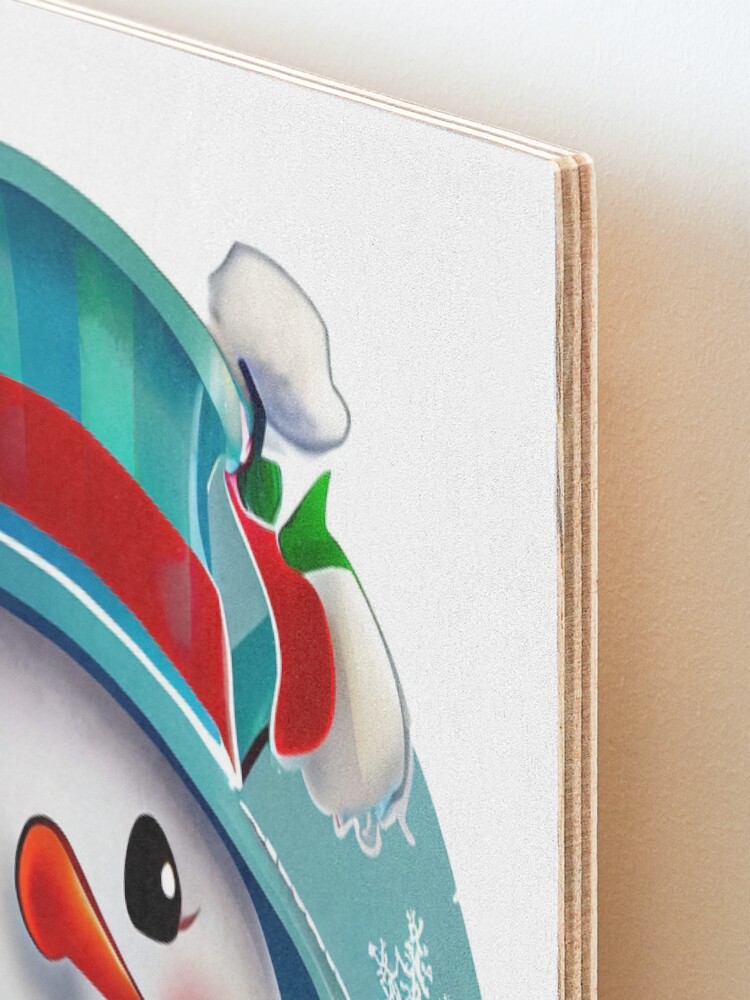 Alternate view of Christmas Snowman - Sticker Mounted Print