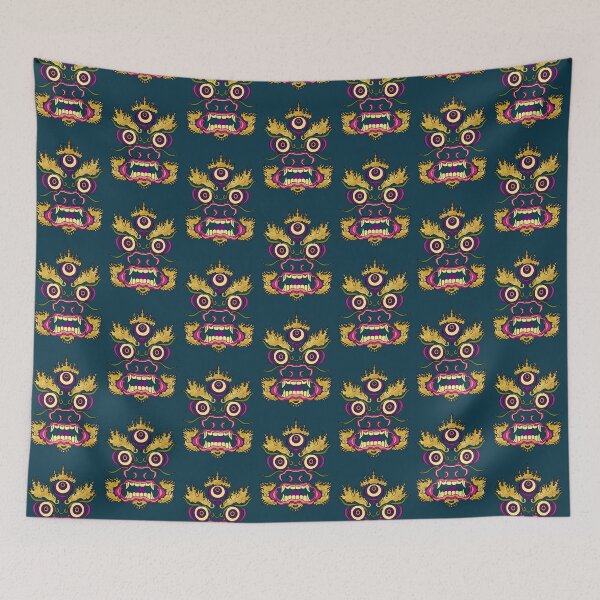 Item preview, MAHAKALA green-navy designed and sold by BEATRIZ ABAITUA.