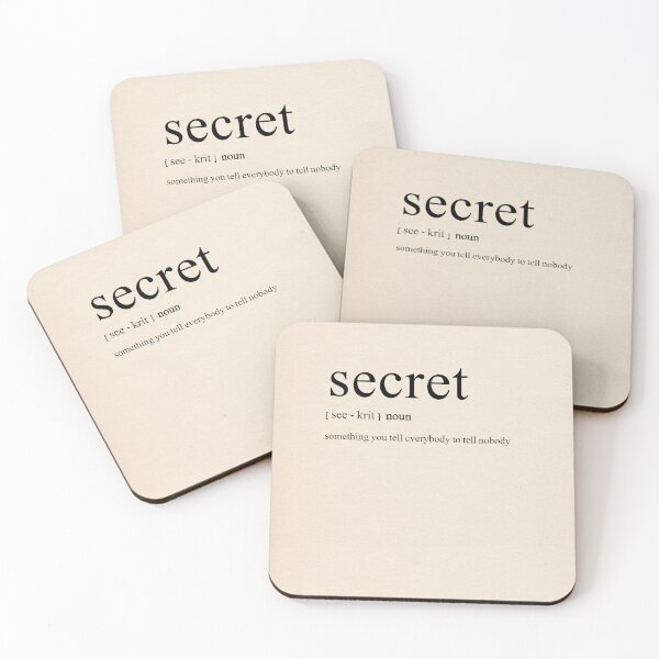 Item preview,  'Secret  – something you tell everybody to tell nobody' Definition / Quote / Typography / Quote / onto Book Page  designed and sold by R Bex.
