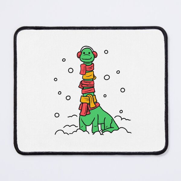 Item preview, Cute Dinosaur in the snow with scarves and earmuffs designed and sold by abowersock.