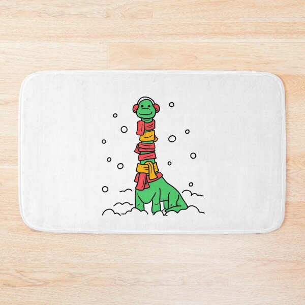 Item preview, Cute Dinosaur in the snow with scarves and earmuffs designed and sold by abowersock.