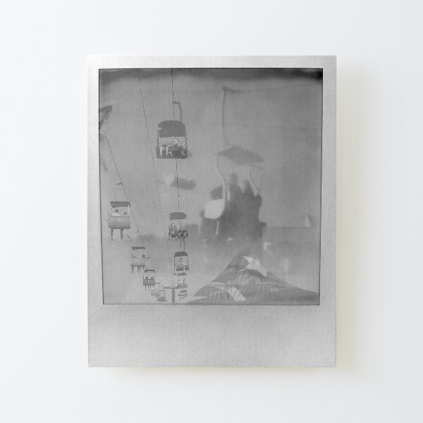 Impossible Project NC State Fair chair lift black and white Canvas Mounted Print