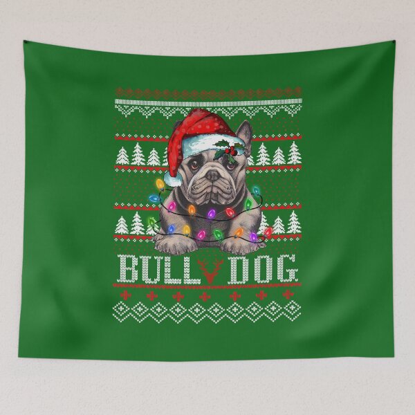 Item preview, bulldog ugly christmas sweater - bulldog lover xmas ugly pajama - bulldog through the snow designed and sold by wear4gamers.
