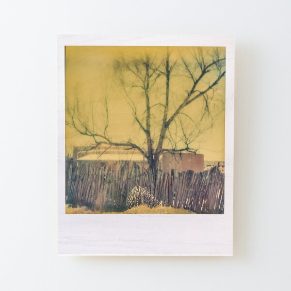 Impossible Project New Mexico fence and tree Wood Mounted Print