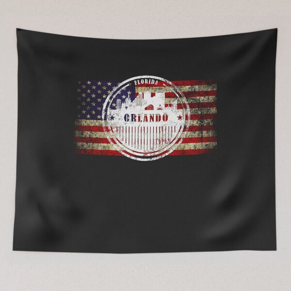 Item preview, US flag with silhouette Orlando City    designed and sold by IvonDesign.