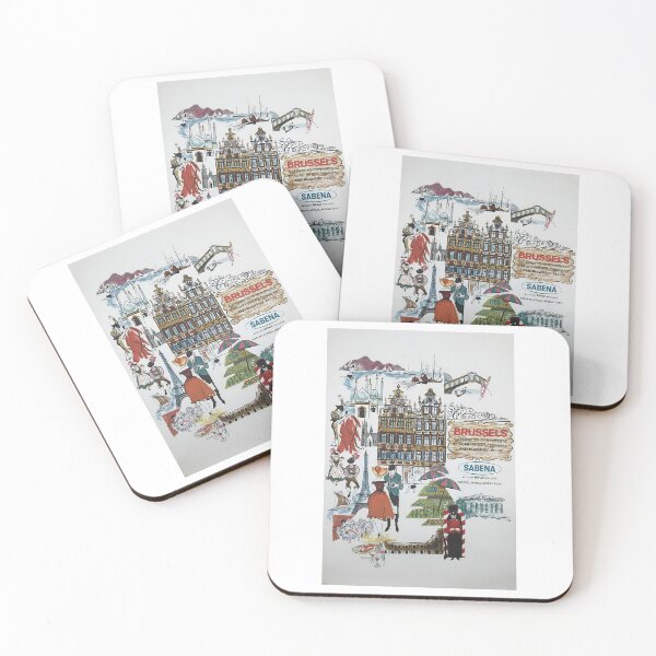 Item preview, SABENA Drawing of the EU Capitals Vintage Travel Poster 70's designed and sold by Mitch-Angelo.