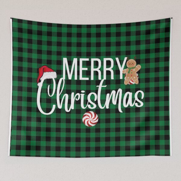 Item preview, Merry Christmas Plaid Design | Green and Black Christmas Pattern | Merry Christmas 2022 designed and sold by Denefie.