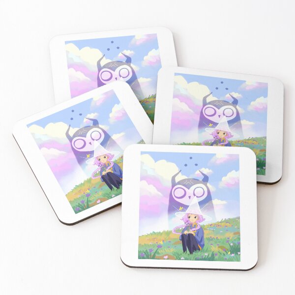 Item preview, Cute witch girl sitting in a filled of grass with a magical owl spiral  designed and sold by Yarafantasyart.