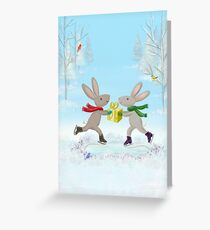 skating bunnies Greeting Card