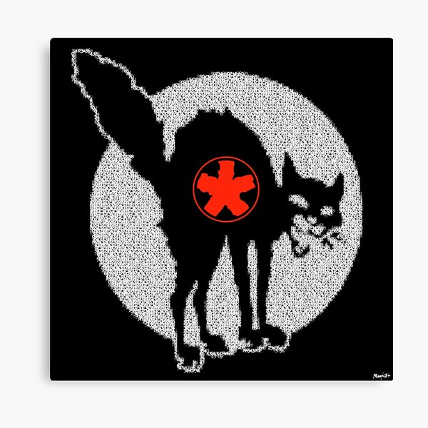 Rote Ascii Katze nach Zahlen D * Leinwanddruck