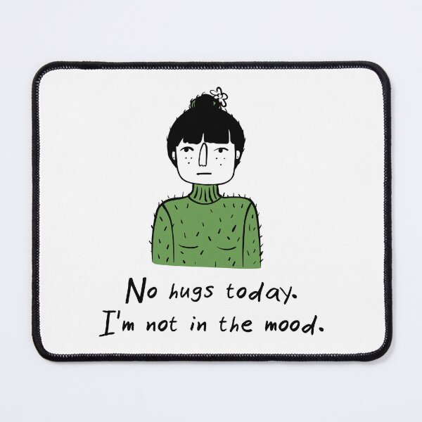 Item preview, No hugs today.  Girl-cactus designed and sold by HelgaScand.