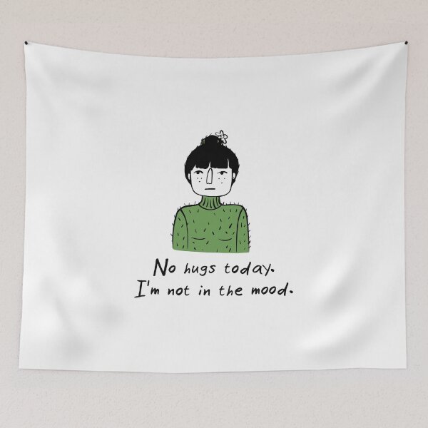 Item preview, No hugs today.  Girl-cactus designed and sold by HelgaScand.