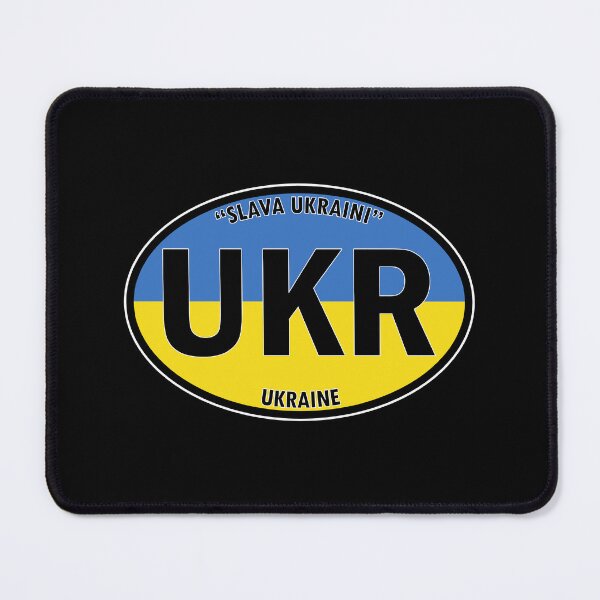 Item preview, UKR - Ukraine "Slava Ukraini" (meaning Glory to Ukraine) Oval Travel Bumper Sticker for your Car or Luggage.  designed and sold by BBTravels.