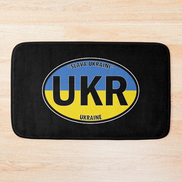 Item preview, UKR - Ukraine "Slava Ukraini" (meaning Glory to Ukraine) Oval Travel Bumper Sticker for your Car or Luggage.  designed and sold by BBTravels.