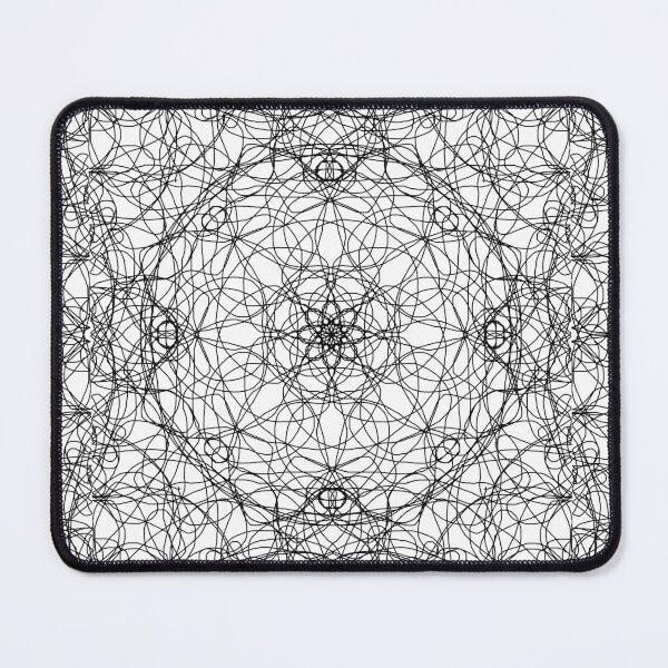 Item preview, Abstract Mandala Black Outline Repeating Pattern Scribble designed and sold by cashewdays.
