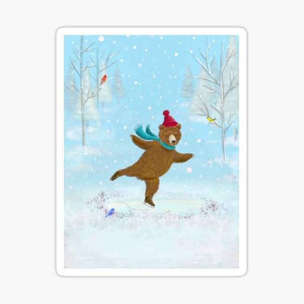 skating bear Sticker