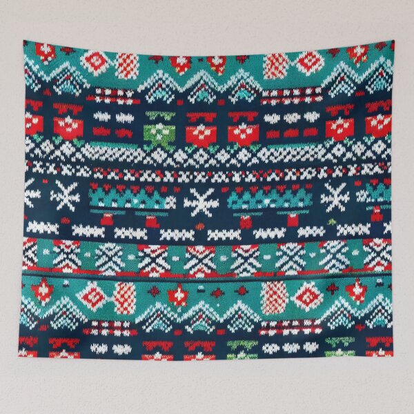 Item preview,  Ugly Christmas Sweater Design in Blues  Red and Green  designed and sold by ClairesPatterns.