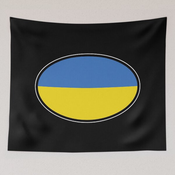 Item preview, Ukraine Flag (UKR) Oval Travel Bumper Sticker for your Car or Luggage.  designed and sold by BBTravels.