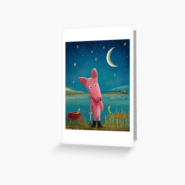 farmer pig Greeting Card