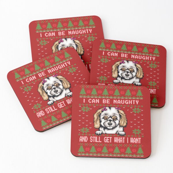 Item preview, I Can Be Naugty Shih Tzu Ugly Christmas Sweater Funny designed and sold by Cuddlythopia.